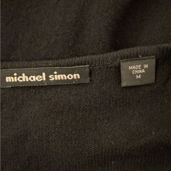 Michael Simon Black Cardigan with Embellished Neckline, M - Picture 9 of 10